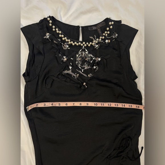 BCBG Max Azria Black Pearl Beaded Cocktail Dress Size XS - Picture 5 of 8